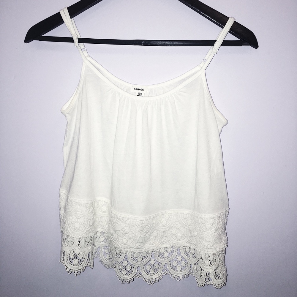 garage lace trim tank